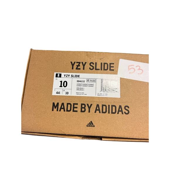 Adidas YZY Slide Mens US 10 Granit Slip On Athletic Sandals ID4132 Comfort